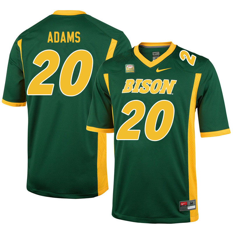 Men #20 Adrian Adams North Dakota State Bison College Football Jerseys Sale-Green